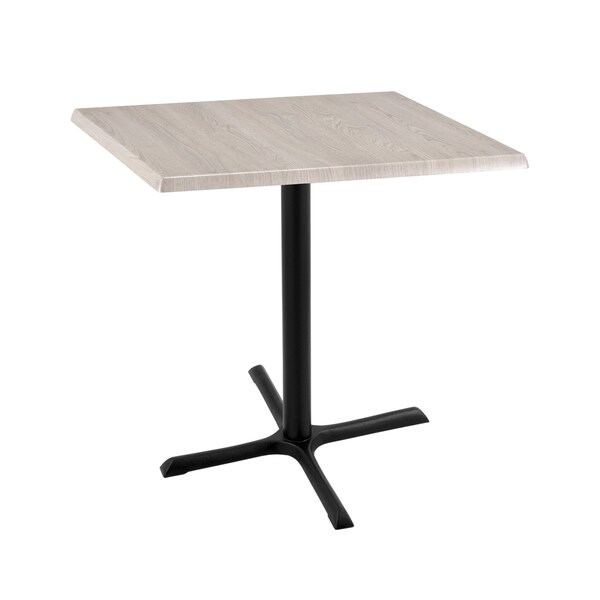 36" Tall OD211 Black Table Base 30" x 30" 30" x 30" Square White Ash Top by the HollBar Stool Co.